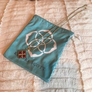 Kendra Scott red and gold necklace