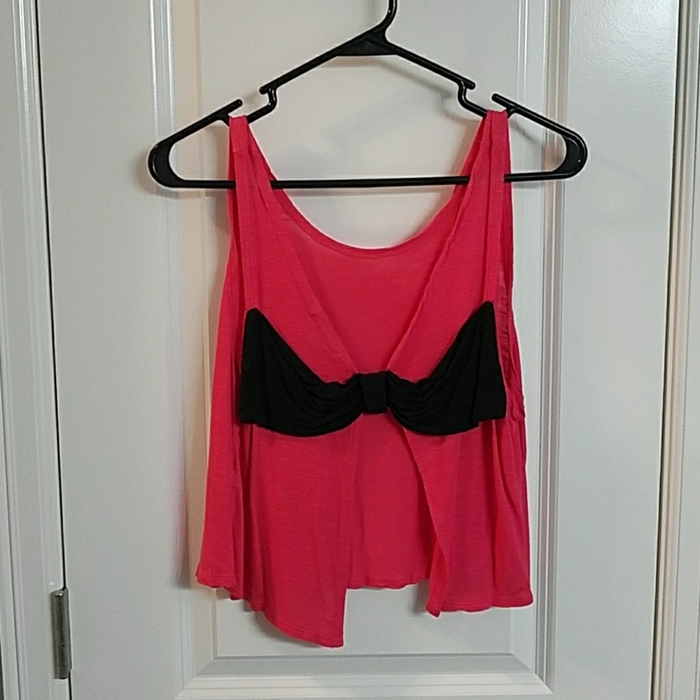 🛇SOLD LOCALLY🛇 Hot Pink Bow & Open Back Top