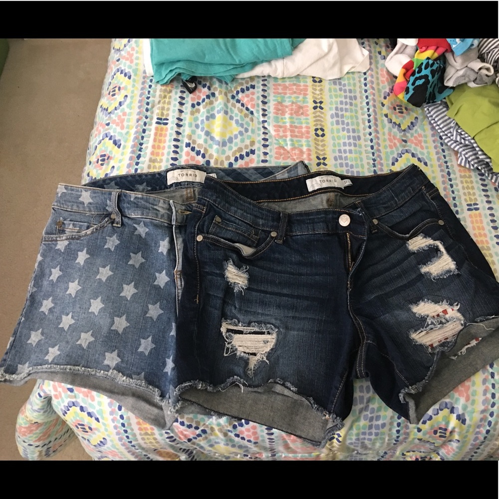 Two pair of Torrid Denim shorts-both size 12