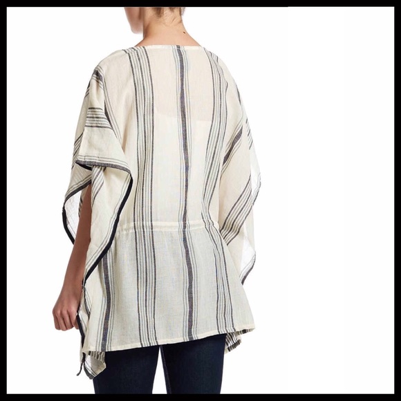 VINCE CAMUTO STRIPED TUNIC PONCHO PULLOVER - Picture 6 of 7