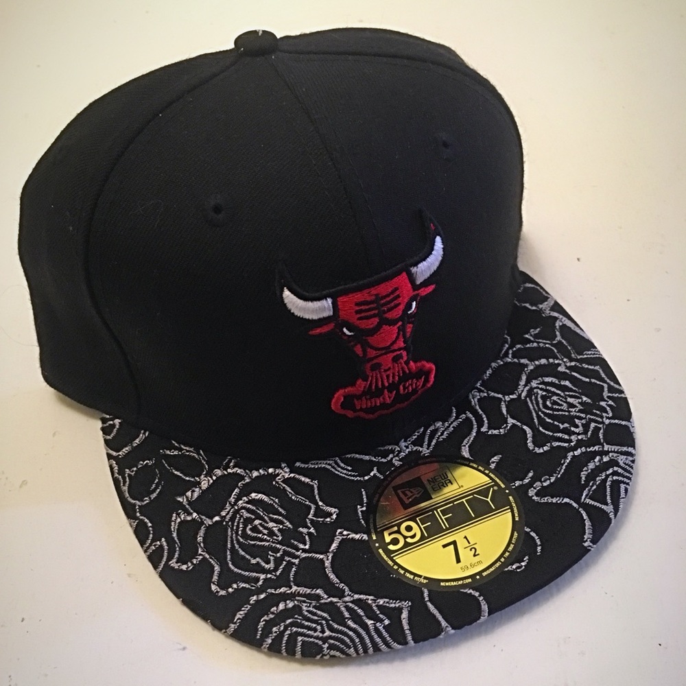 New Era 5950 Chicago Bulls Fitted Hat 7 1/2 Cap
