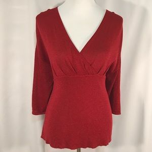 Emma James Metallic Red Blouse XL
