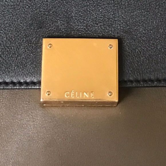 CELINE Tricolor Trapeze Medium Tote Bag (Black) - Picture 6 of 7