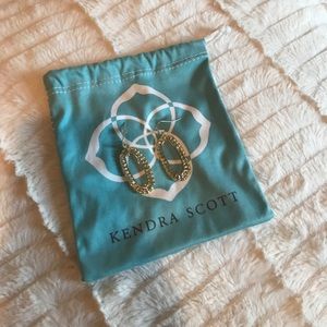 Kendra Scott gold and clear earrings