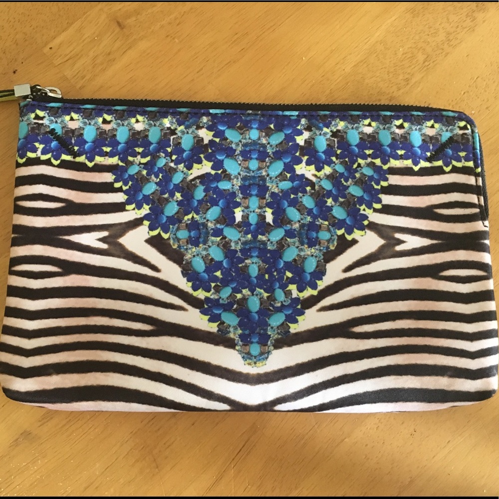 Stella&Dot jewel and zebra print clutch