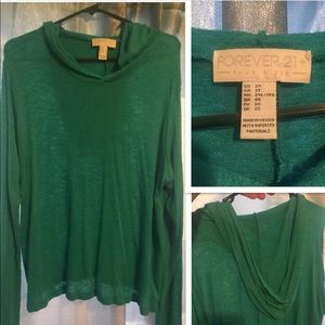 Slouchy, cozy sheer turquoise hoodie