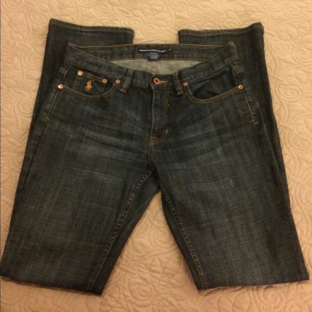 Ralph Lauren Sport dark wash slim bootcut jeans!
