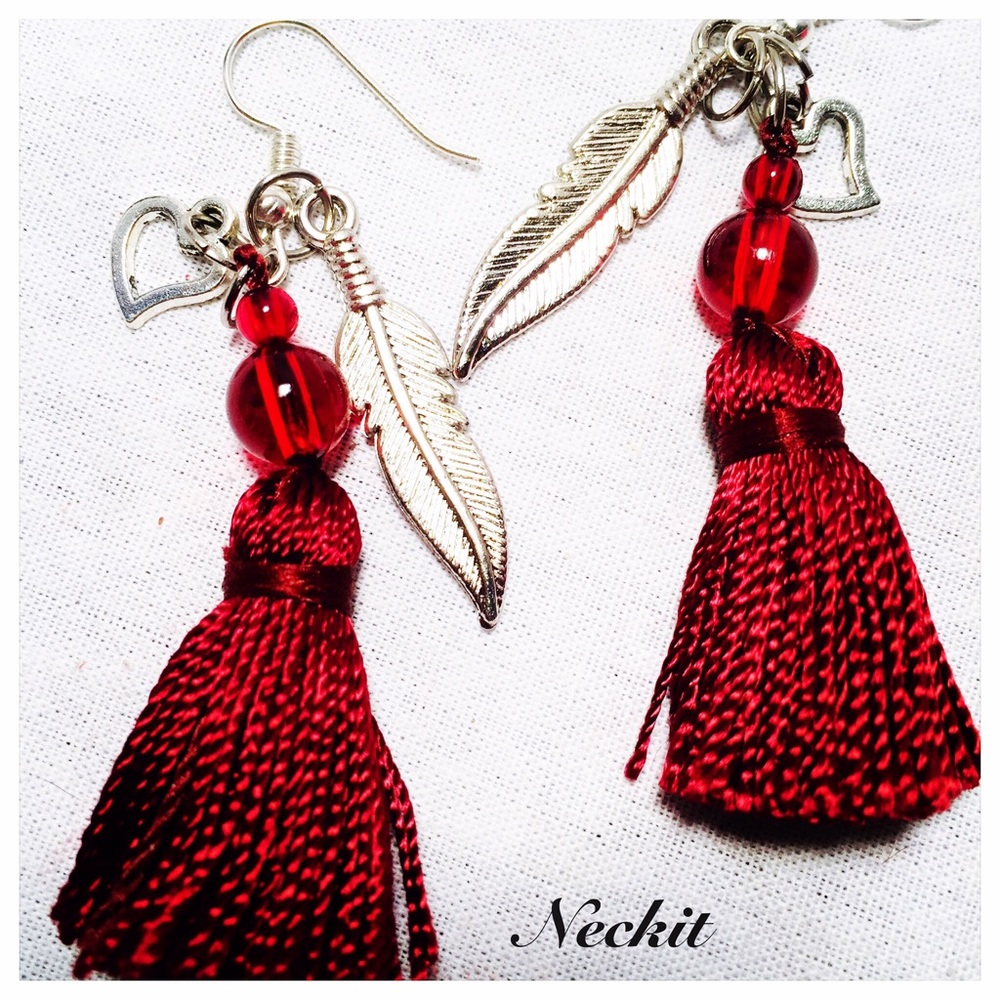 Charmed Burgundy Tassel Earrings