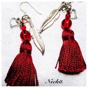 Charmed Burgundy Tassel Earrings