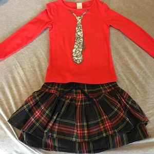 j Crew kids girls 4/5 shirt with skirt