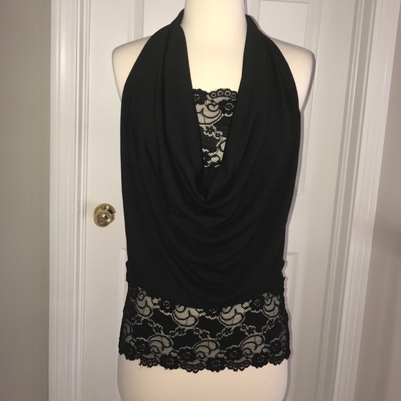 Body Central Tops - Body Central Black Lace Halter