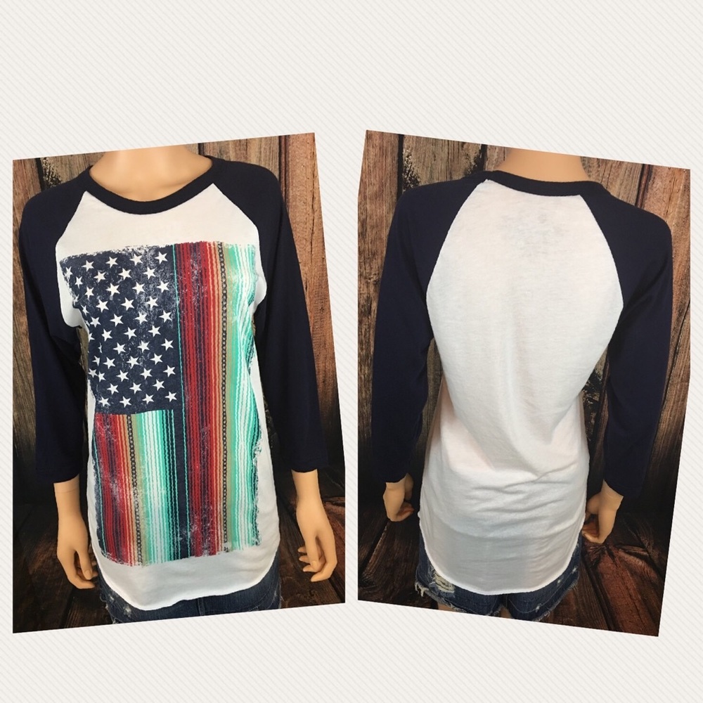 Flag Baseball Tee