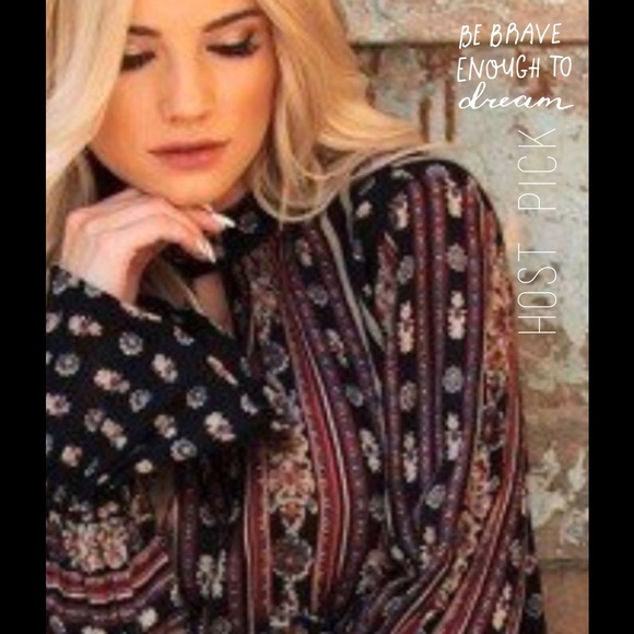 BF PRICE FIRM ANGIE  BOHO TUNIC DRESS, BELL SLEEVE - Picture 3 of 8