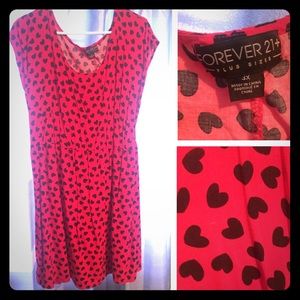 Forever 21 size 3X red hearts dress