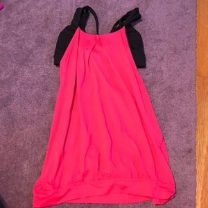 Lulu lemon hot pink open cross cross back tank