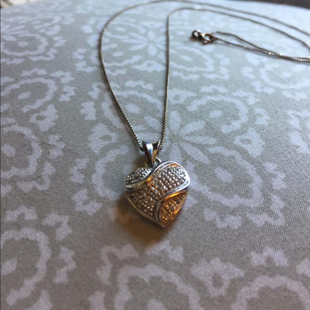 White Gold Diamond Heart Necklace