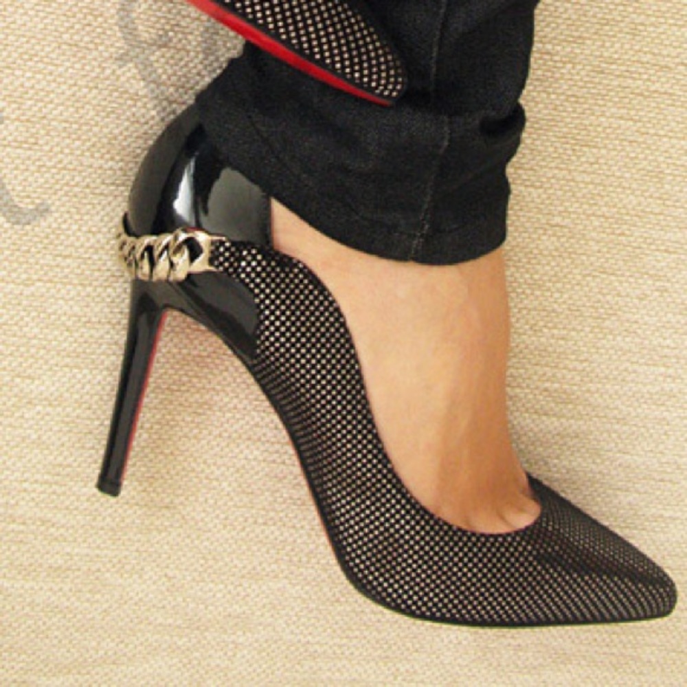 Authentic Christian Louboutin Dorepi Chain Heels - Picture 2 of 8