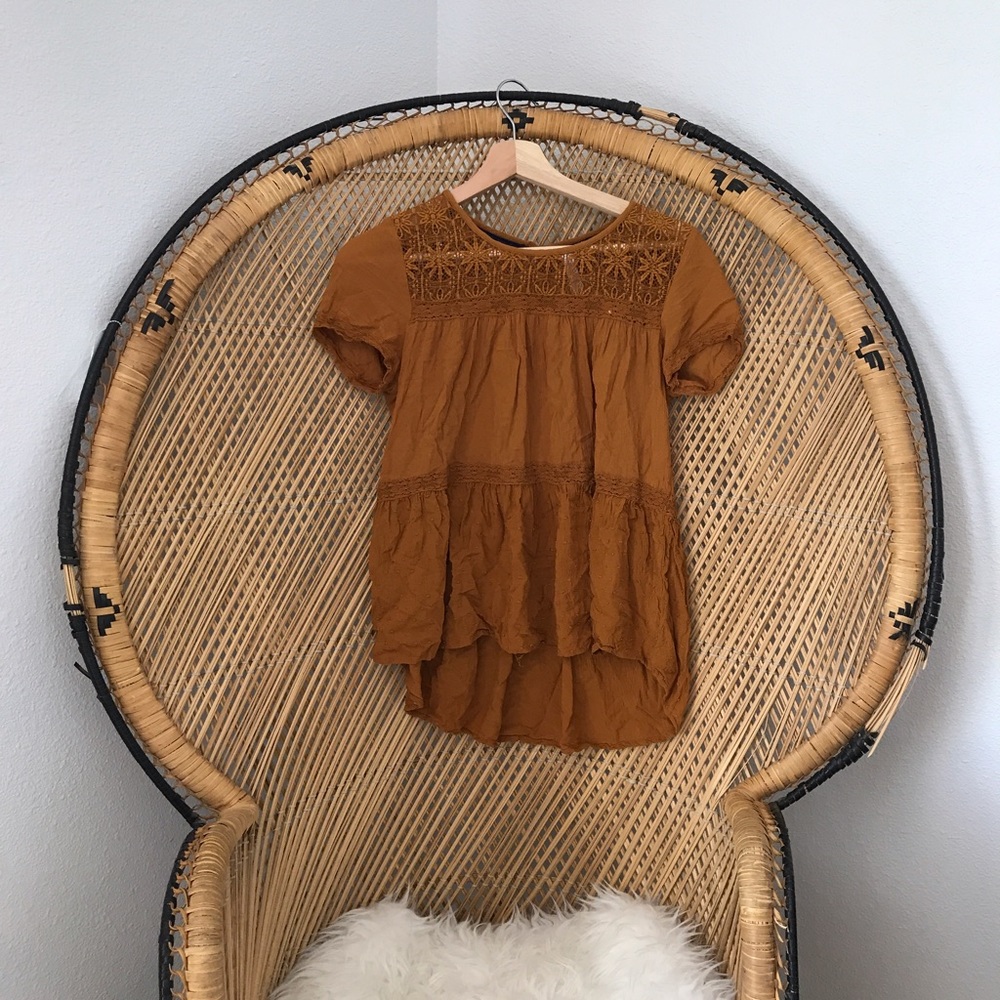 Orange Bohemian Flowy Top