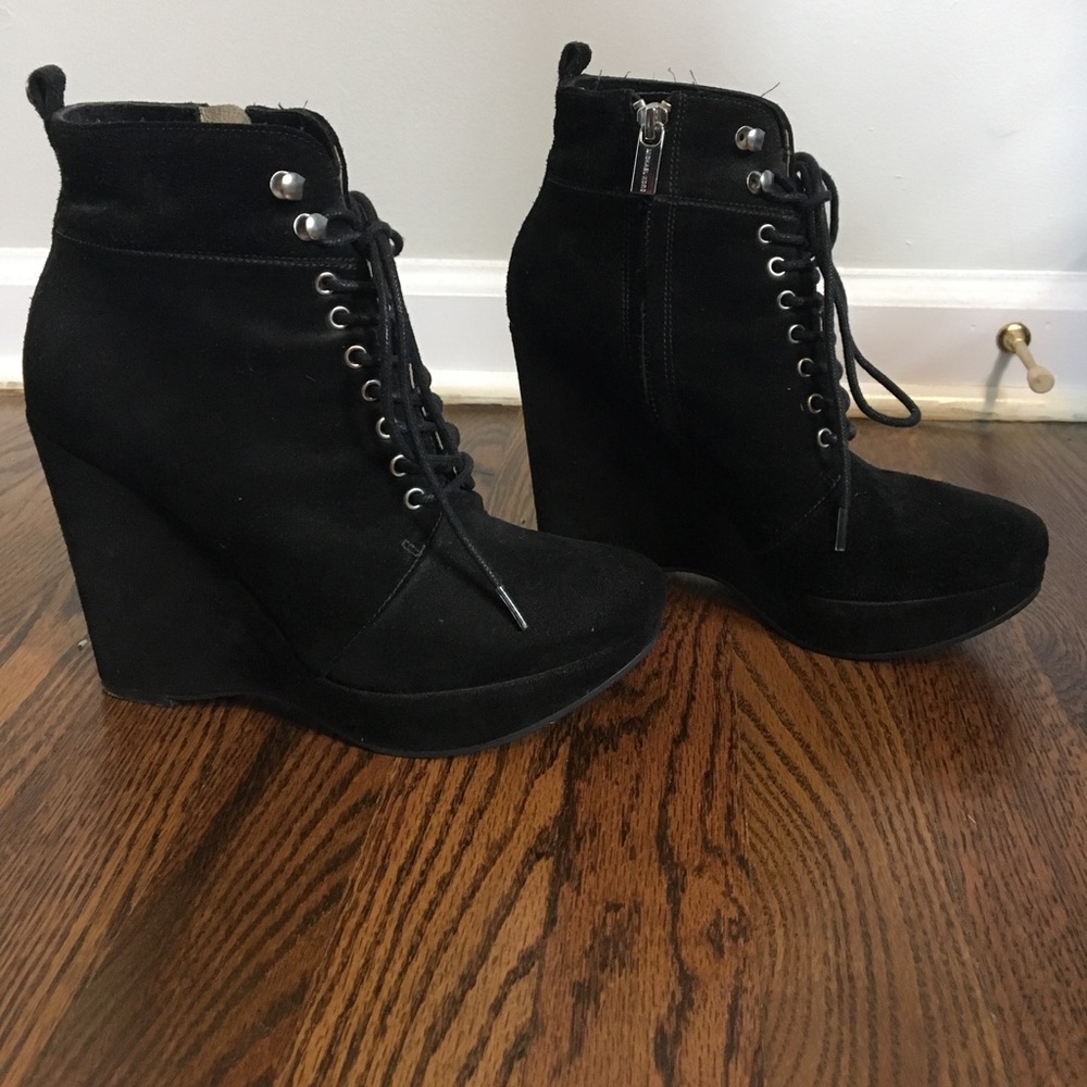 Michael Kors black suede booties