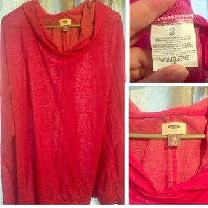 Old Navy pink, sheer, slouchy hoodie