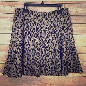 Free People leopard print fit and flare skirt.