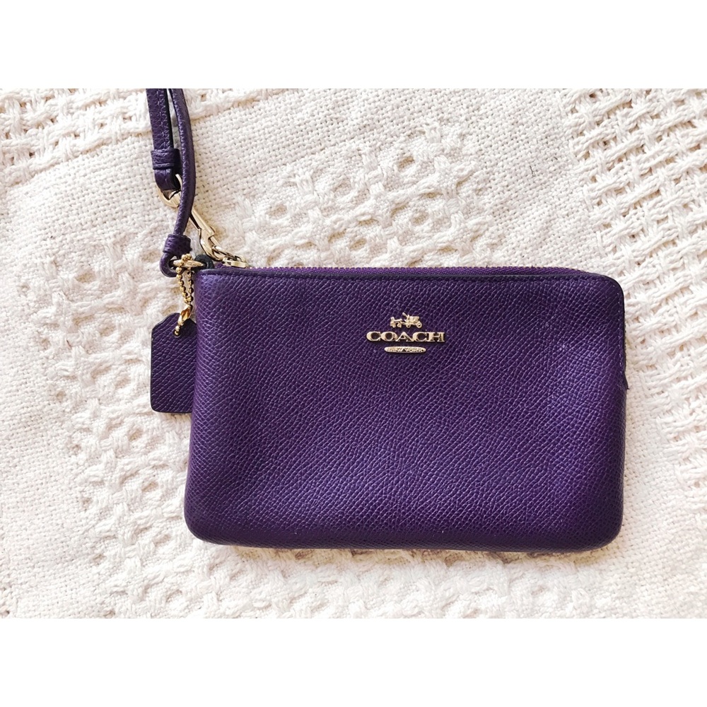 Purple Coach Classic Wristlet