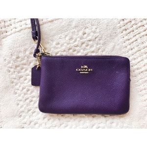 Purple Coach Classic Wristlet