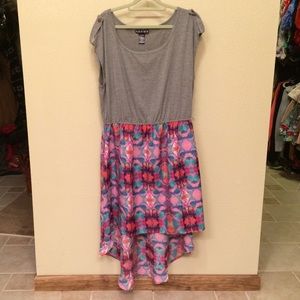 Unique blouson high-low dress
