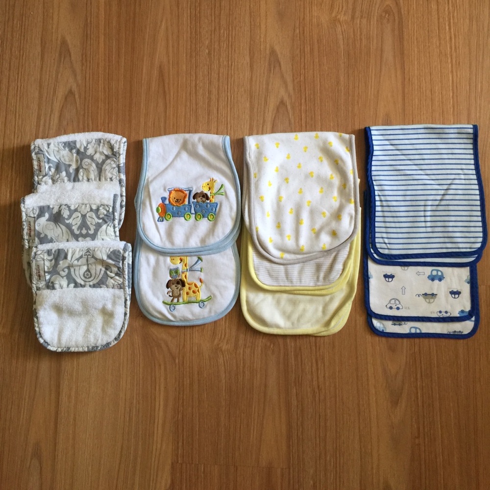 Bundle of 10 baby burp cloth's