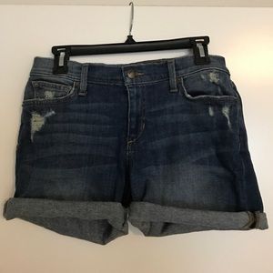 JOE's cuffed destroy denim shorts.