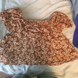 Off the shoulder flowy crop top