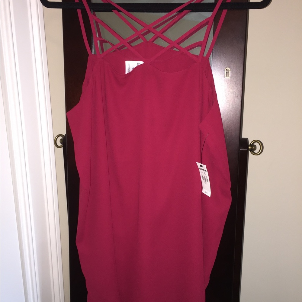 Cranberry colored strappy tank top