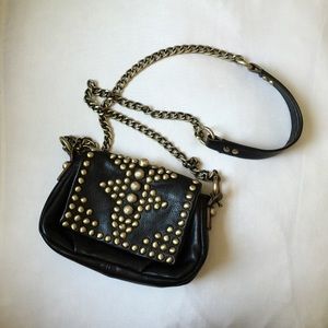 orYANY leather studded chain strap mini bag.