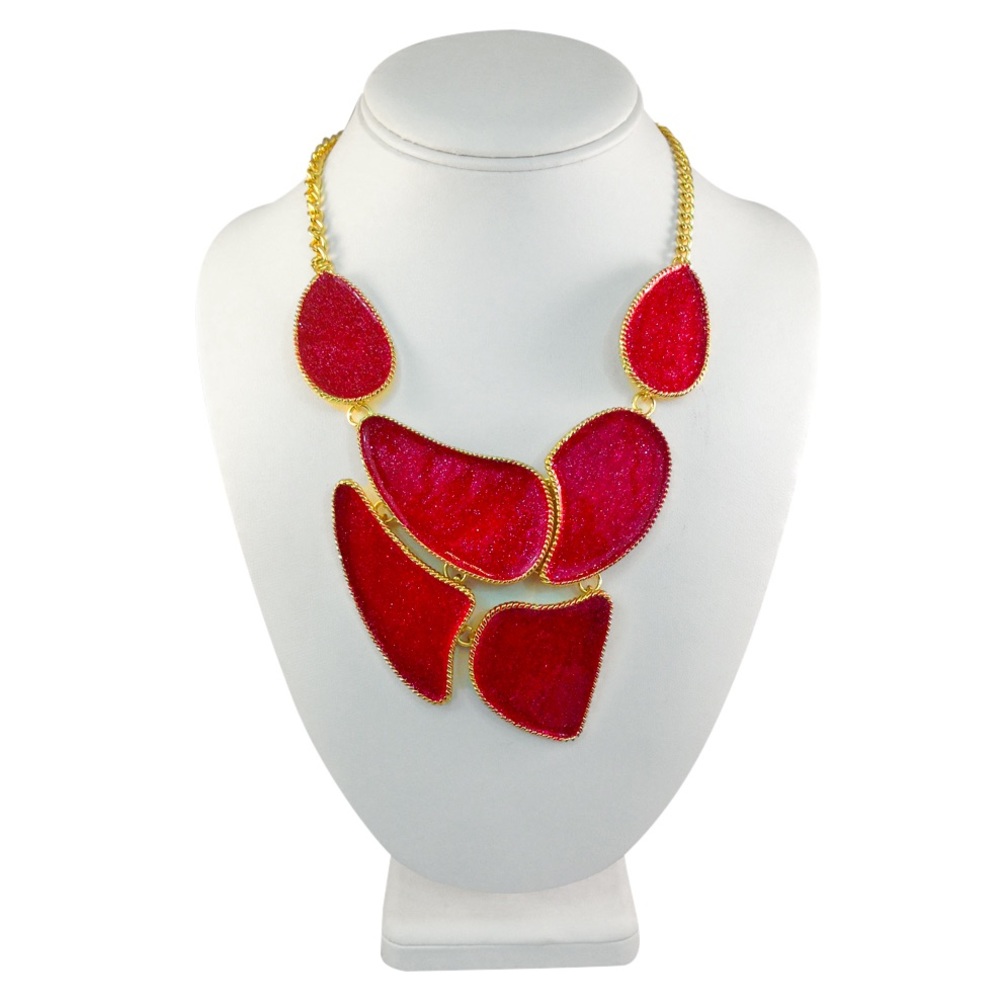 BOUTIQUE CLOSING!  Red & Gold Statement Necklace