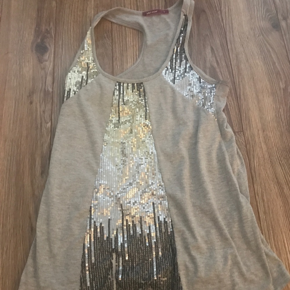 Gray Sequin Tank