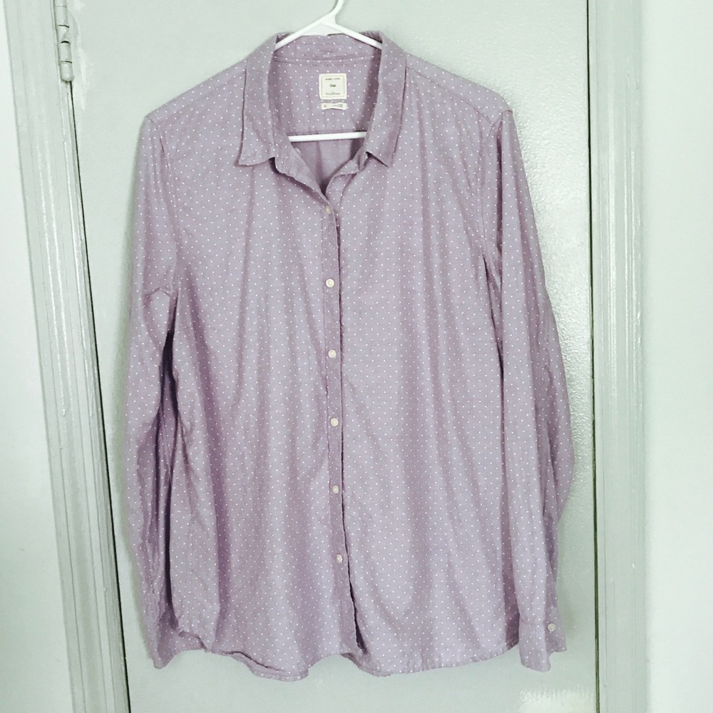 Gap Boyfriend Fit Dot Oxford Shirt