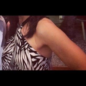 Ramy Brook black and white halter top