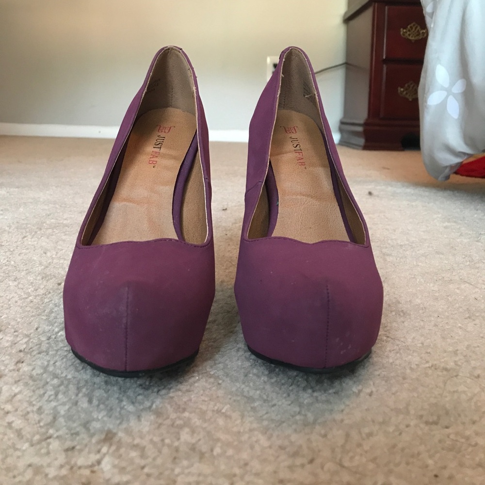 Purple suede justfab heels