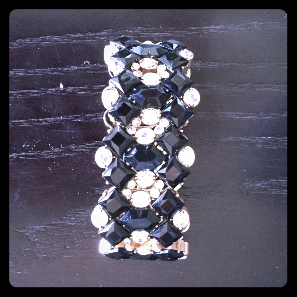 J.crew black and crystal bangle