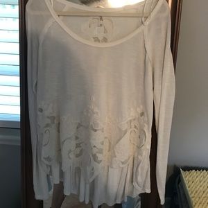 long sleeve white/cream free people top