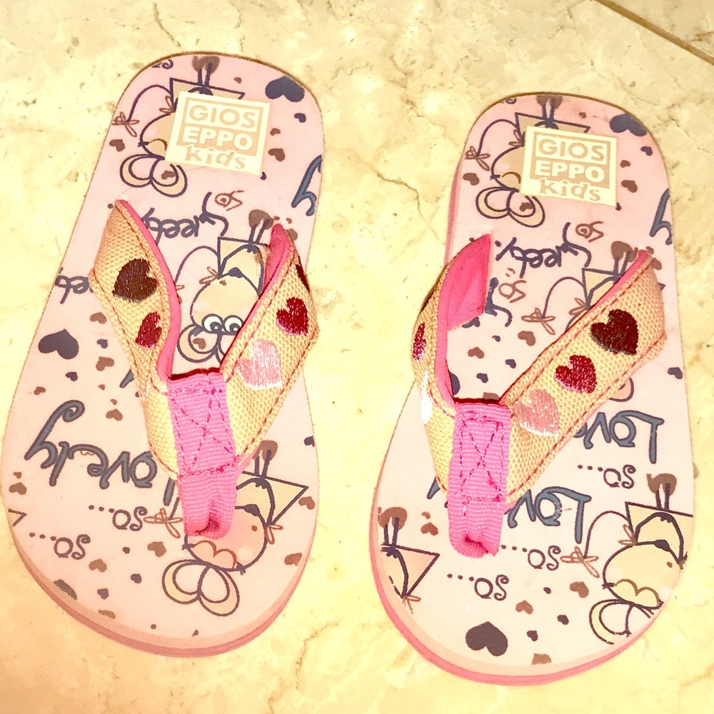 Gios Eppo  Kids  Pink / Multi  Flip Flops  Sz 5/6
