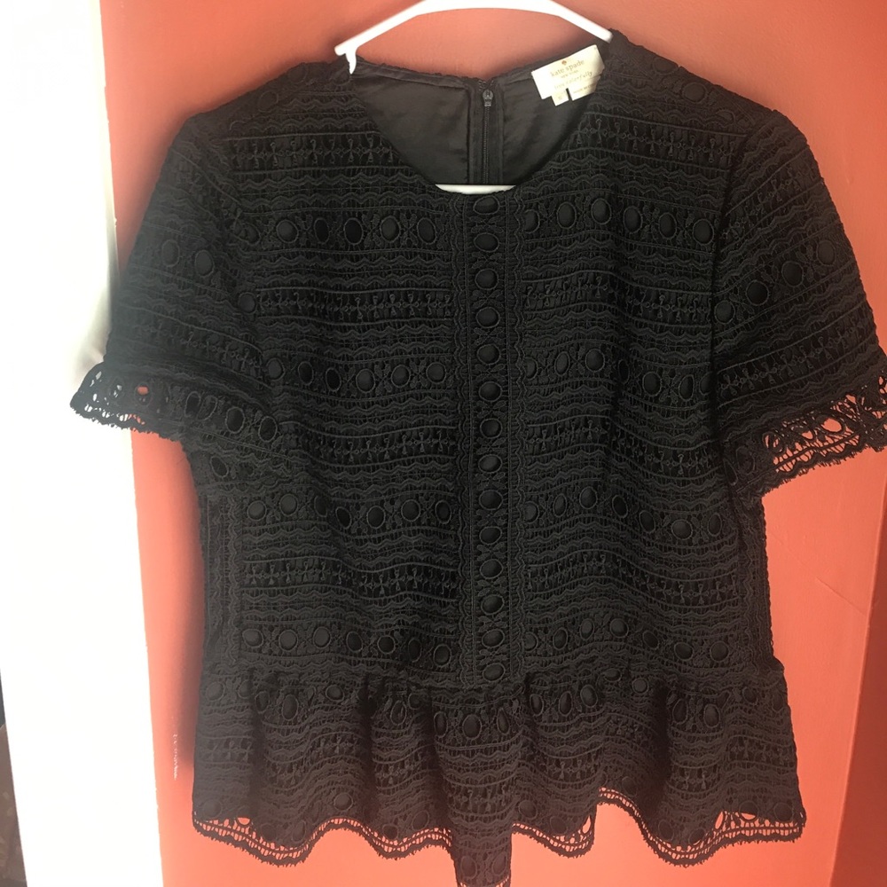 Black kate spade peplum top