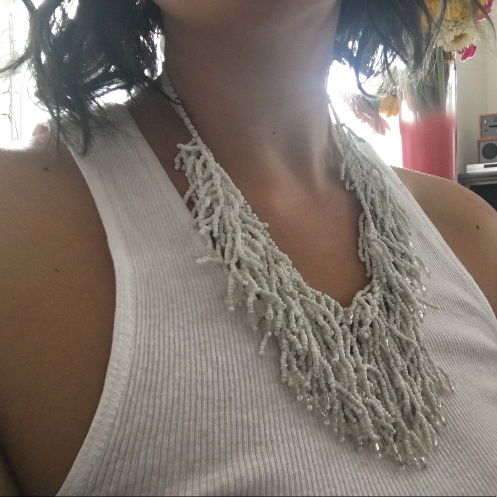 White beaded necklace