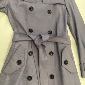 Dennis Basso Leather Trench Coat with belt