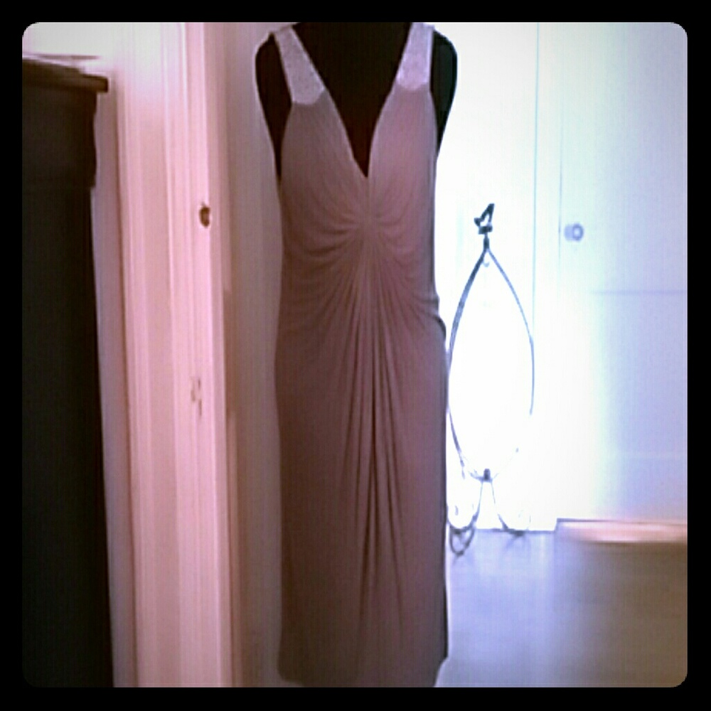 Gray V Neck Dress