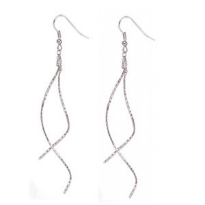 Fish hook style silver earrings