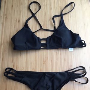 Black cage swim suit