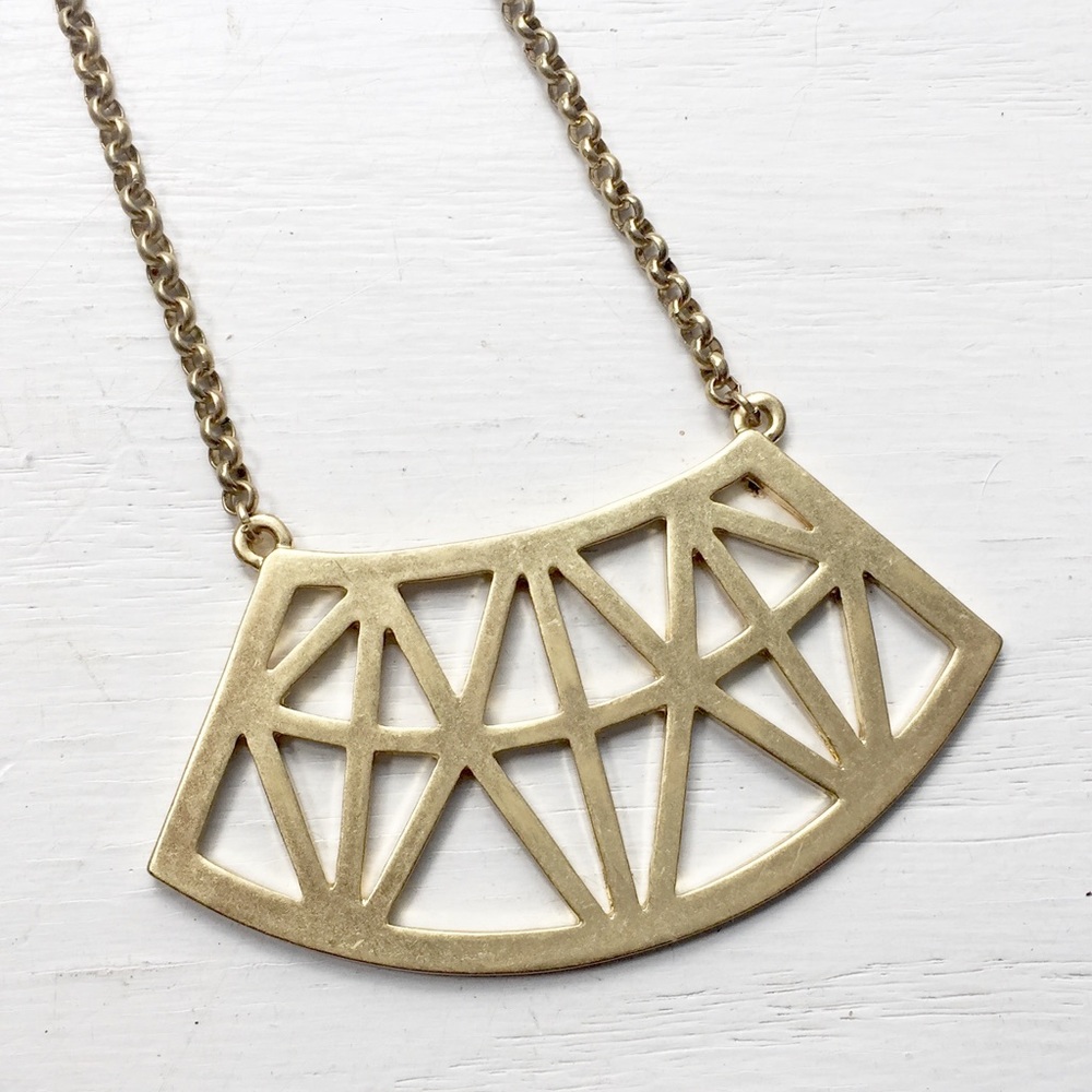 Geometric gold necklace