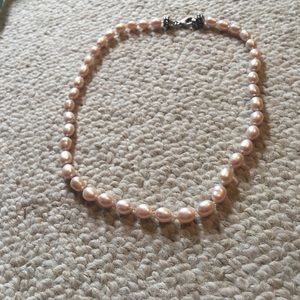 Vintage pink pearl necklace