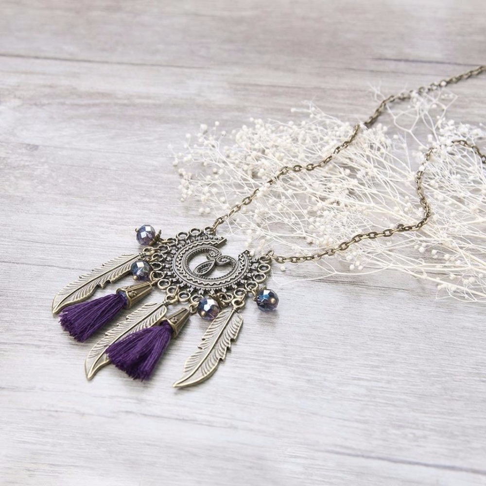 Antique Feather Tassel Necklace